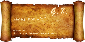 Garaj Kornél névjegykártya
